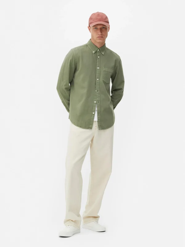 Chemise En Sergé De Coton à Manches Longues