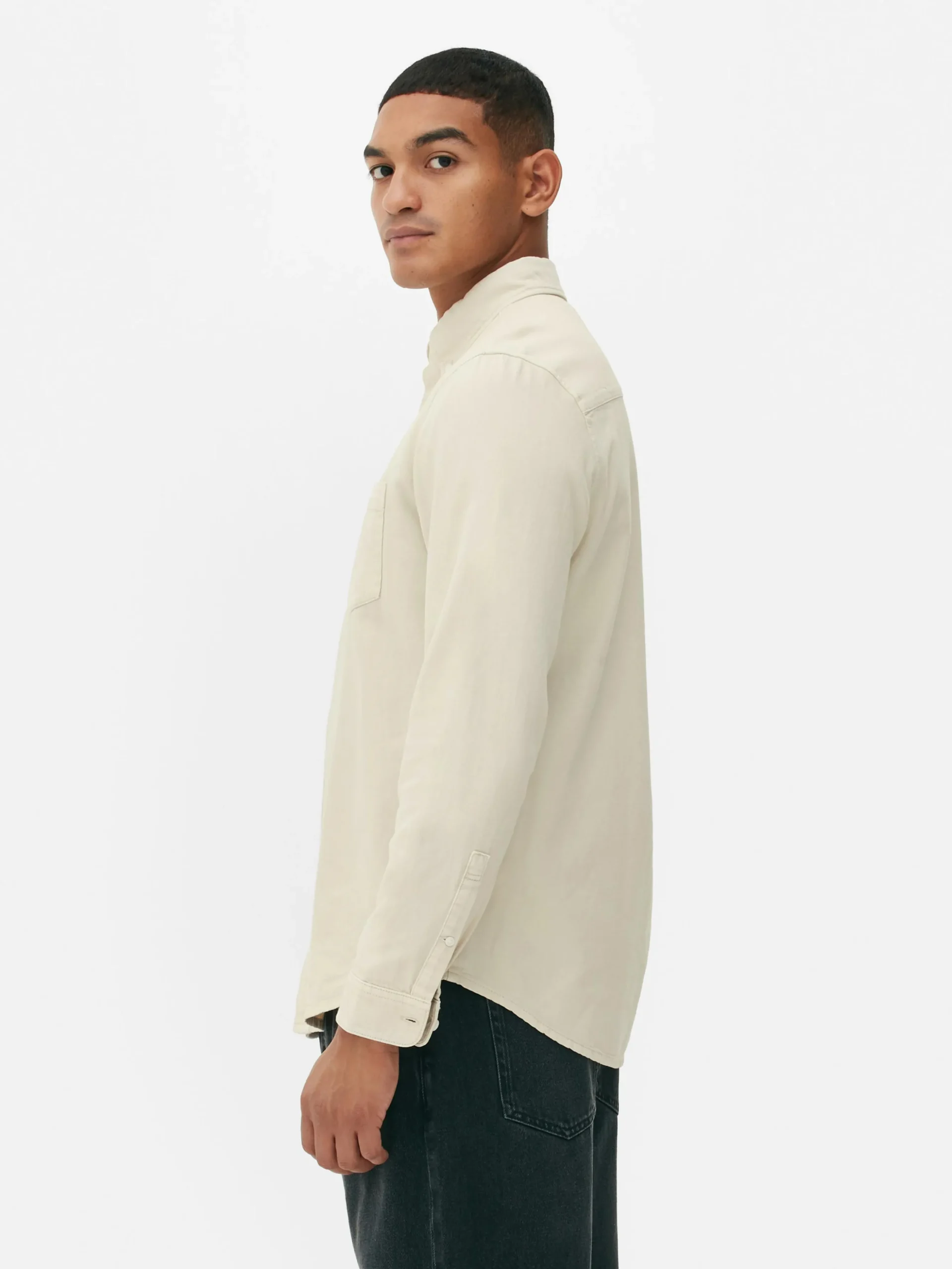 chemise_en_serg_de_coton__3-3.webp Chemise En Sergé De Coton à Manches Longues