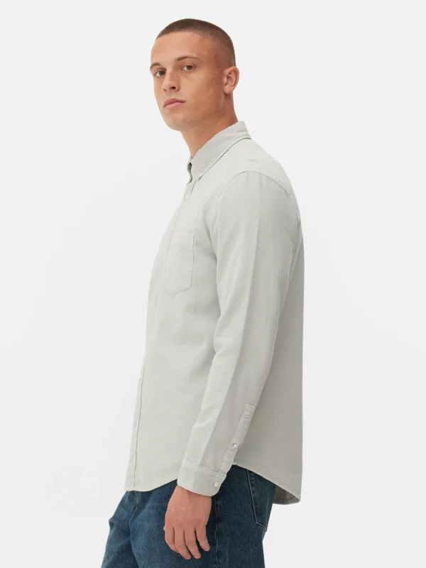 Chemise En Sergé De Coton à Manches Longues