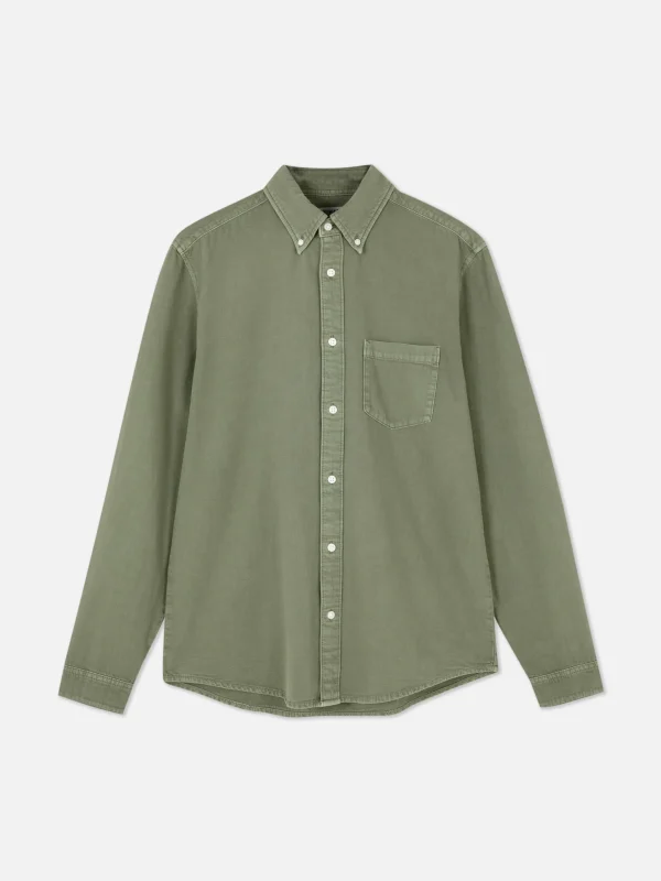 Chemise En Sergé De Coton à Manches Longues