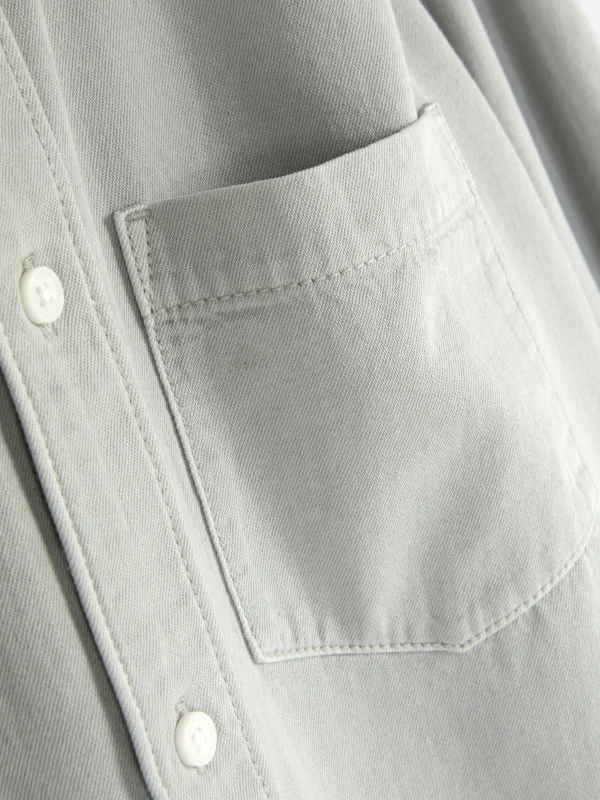 Chemise En Sergé De Coton à Manches Longues