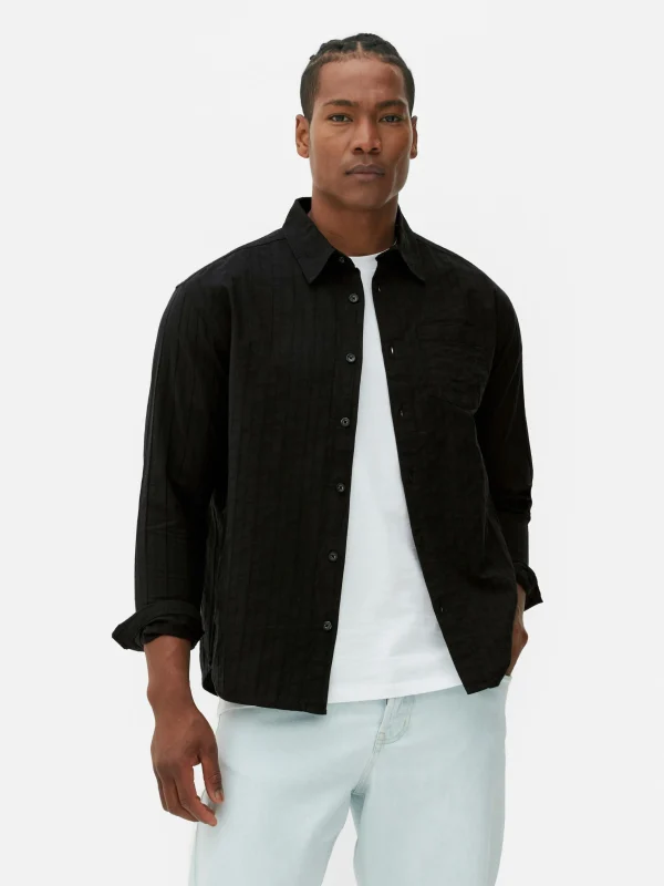 Chemise Jacquard à Manches Longues