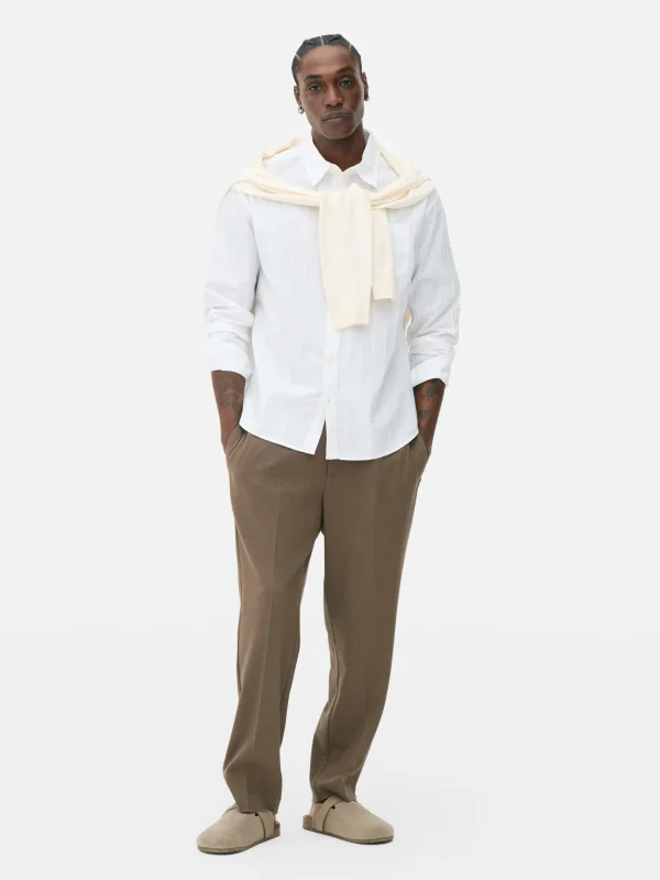 Chemise Jacquard à Manches Longues