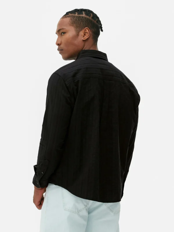 Chemise Jacquard à Manches Longues