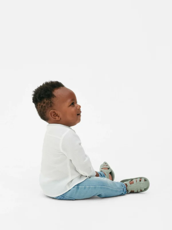 Chemise Texturée à Manches Longues