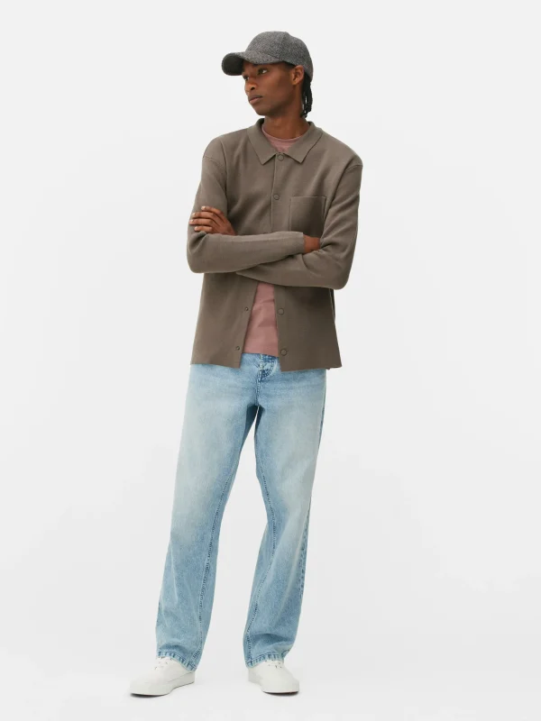 Chemise Tricotée à Boutons-pression