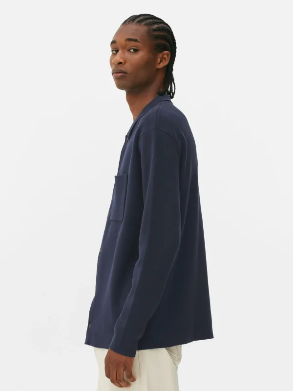 Chemise Tricotée à Boutons-pression