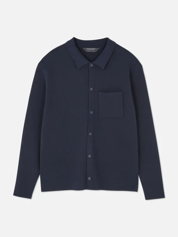 Chemise Tricotée à Boutons-pression