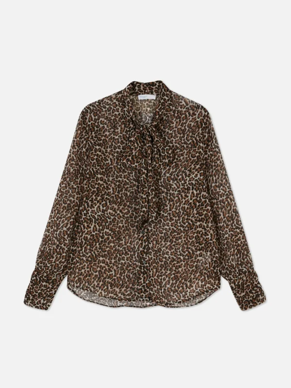 Chemisier Boutonné Avec Lien à Nouer Au Col