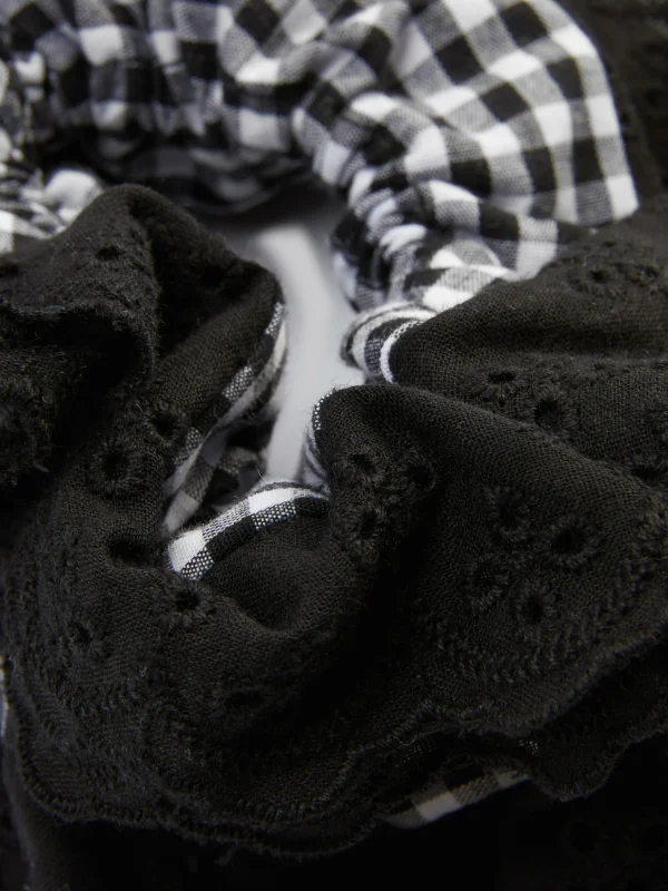 Chouchou Cheveux Vichy Avec Dentelle