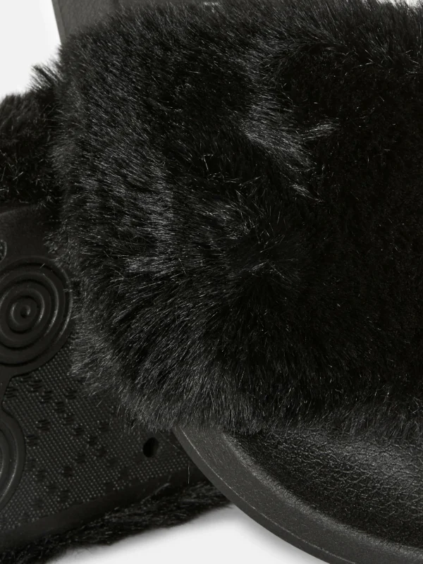 Claquettes En Fausse Fourrure