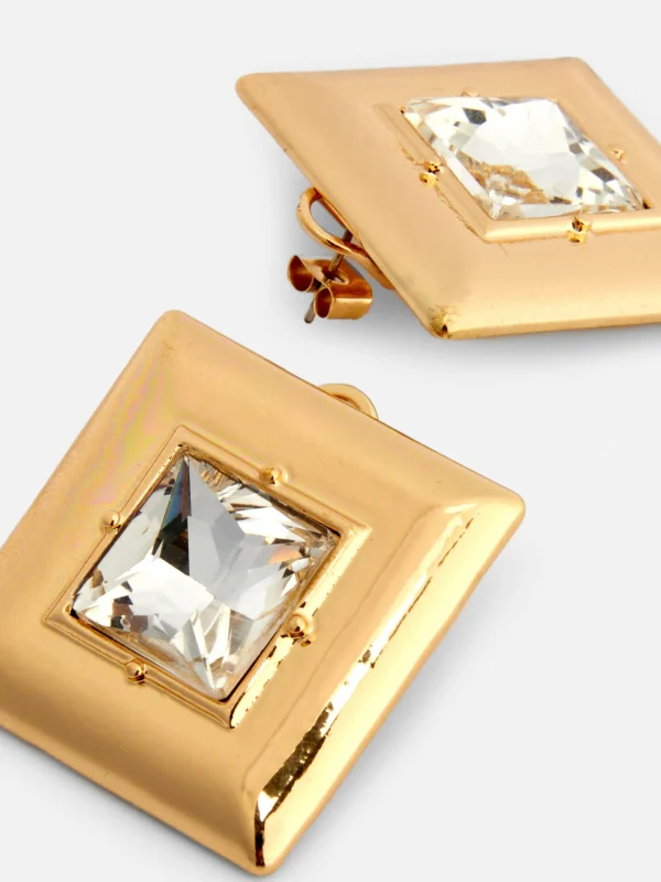 Clous D'oreilles Carrés à Fausses Gemmes Rita Ora