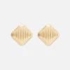Clous D'oreilles Carrés Et Striés