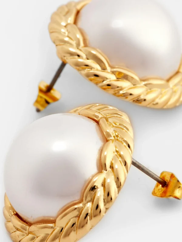 Clous D'oreilles Torsadés à Fausses Perles