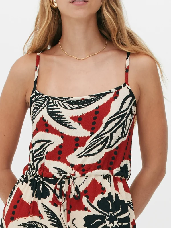 Combinaison En Crêpe Texturé Avec Lien à Nouer