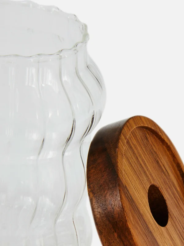 Contenant En Verre Strié