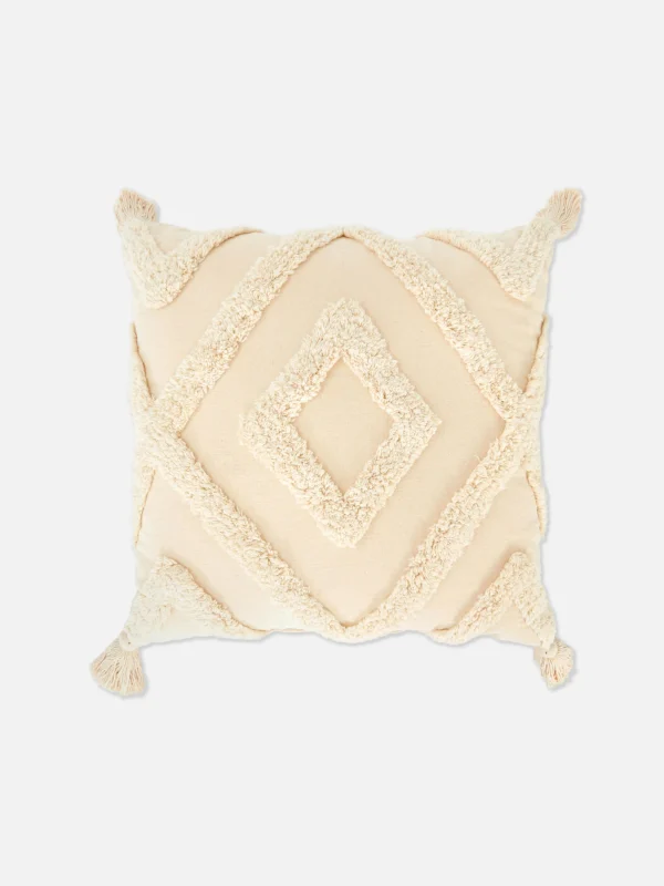 Coussin Carré Tufté à Pampilles