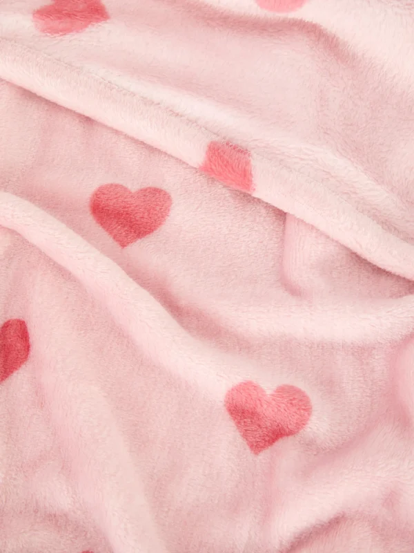 Couverture Douce à Motif Cœur