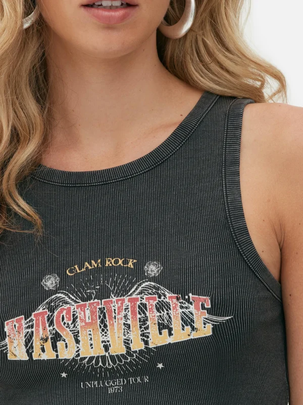 Débardeur à Dos Nageur Côtelé Rita Ora Nashville