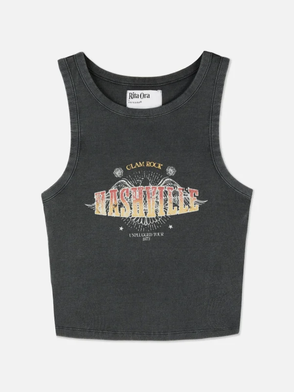 Débardeur à Dos Nageur Côtelé Rita Ora Nashville