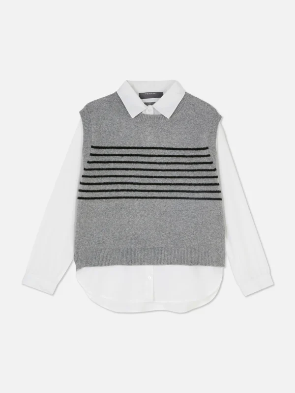 Débardeur Chemise 2-en-1 Superposé