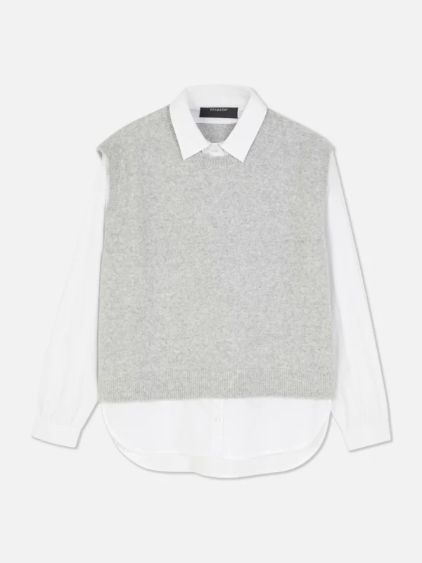 Débardeur Chemise 2-en-1 Superposé