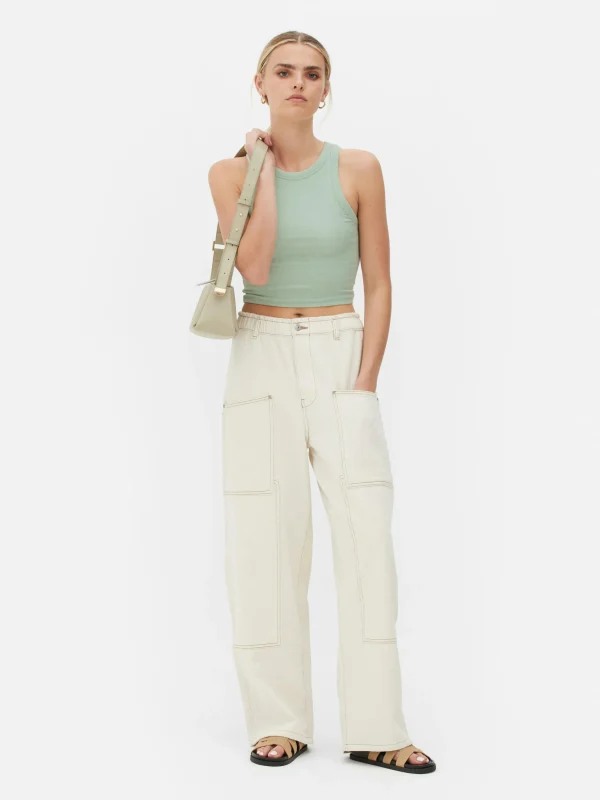 Débardeur Côtelé à Dos Nageur