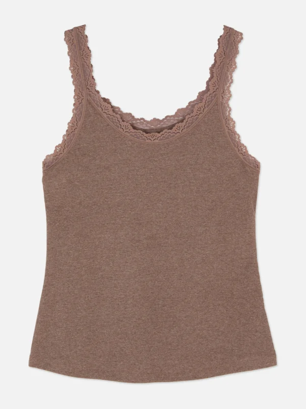 Débardeur De Nuit Avec Finitions En Dentelle