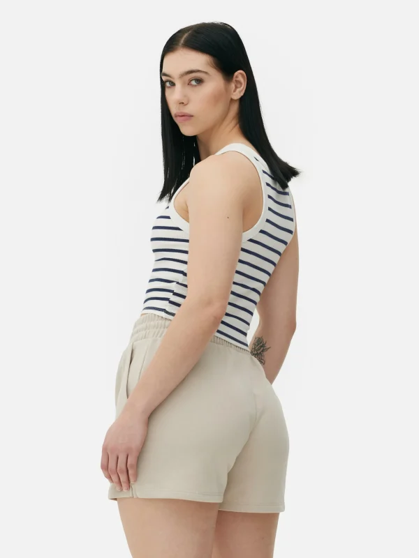 Débardeur Rayé Côtelé à Dos Nageur