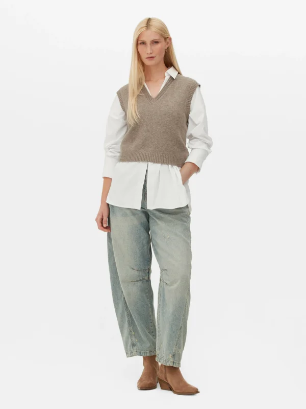 Débardeur Tricoté à Col En V