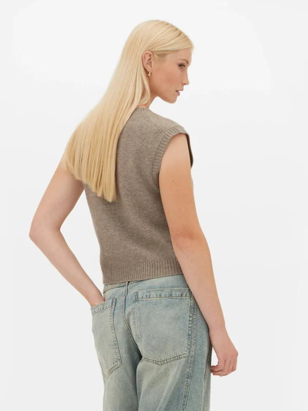 Débardeur Tricoté à Col En V