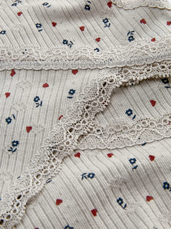 Ensemble Caraco Et String En Pointelle à Motifs Sans Couture