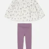 Ensemble Chemisier à Fleurs Et Legging Côtelé