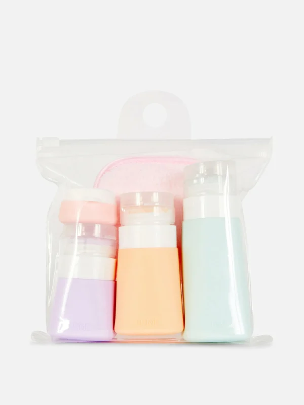 Ensemble De Flacons De Voyage - Cinq Pièces