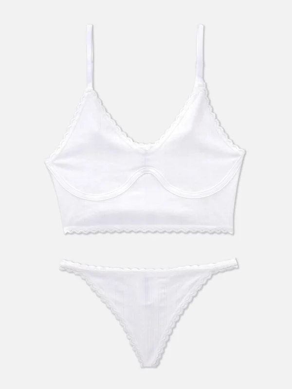 Ensemble De Lingerie En Pointelle Non Rembourré