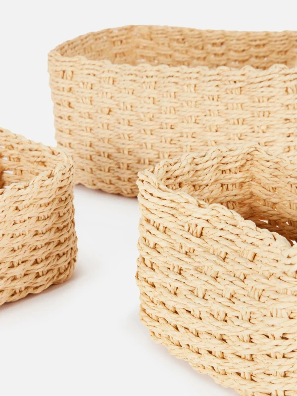 Ensemble De Paniers En Corde De Papier