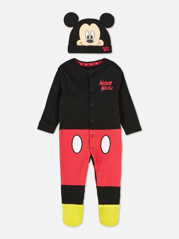 Ensemble Grenouillère Et Bonnet Disney Mickey Mouse