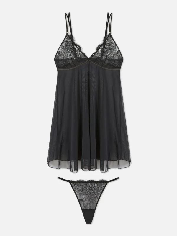 Ensemble Nuisette Sans Armature Et String