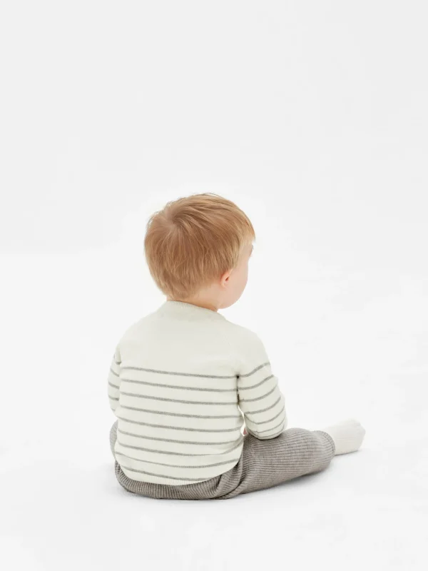 Ensemble Pull En Maille Et Legging à Rayures