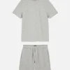 Ensemble Pyjama Gaufré T-shirt Et Short En Jersey