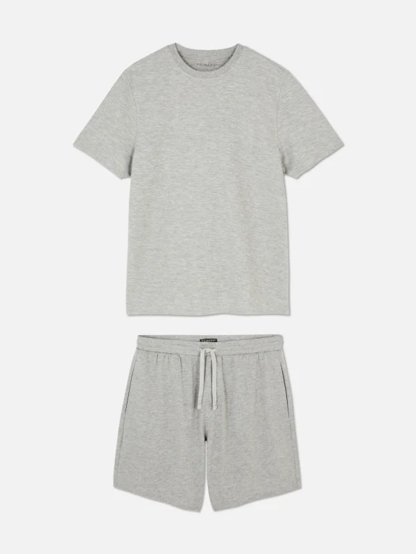 Ensemble Pyjama Gaufré T-shirt Et Short En Jersey
