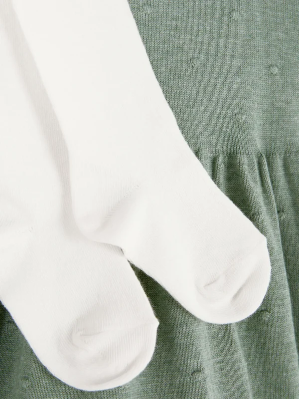 Ensemble Robe En Maille à Pois Et Collants