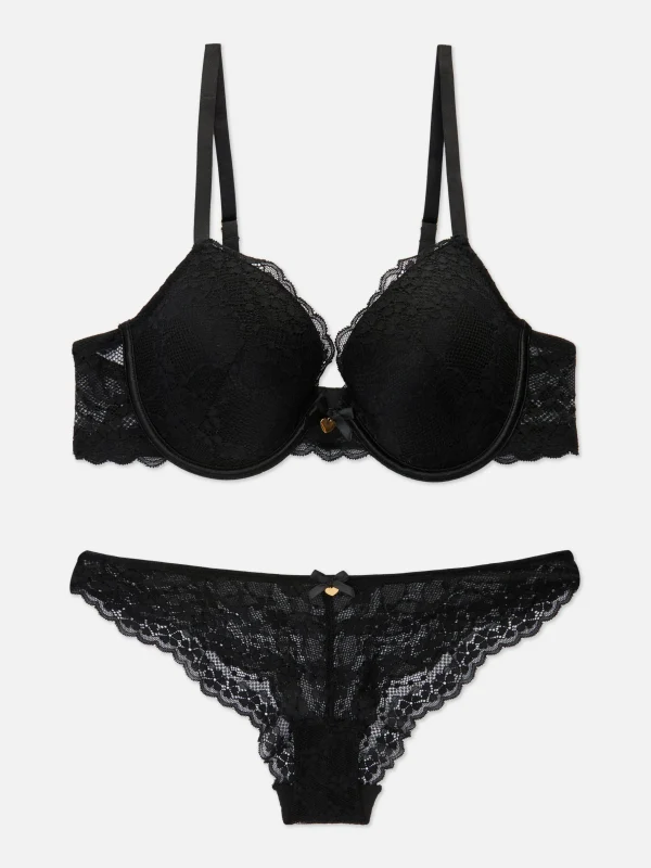 Ensemble Soutien-gorge Moulé Et Culotte En Dentelle