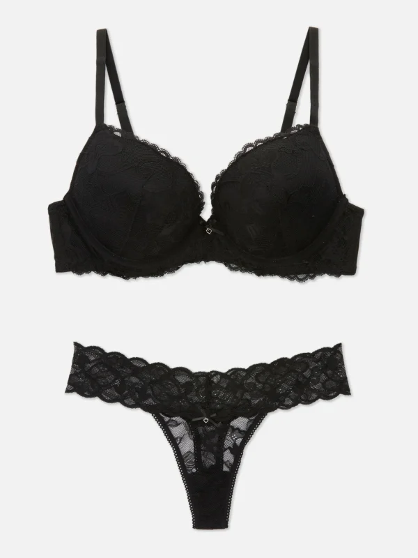 Ensemble Soutien-gorge Push-up Et String Dentelle