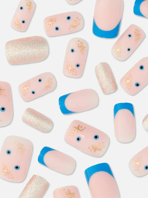 Faux Ongles Pointus Et Glossy à Paillettes PS...