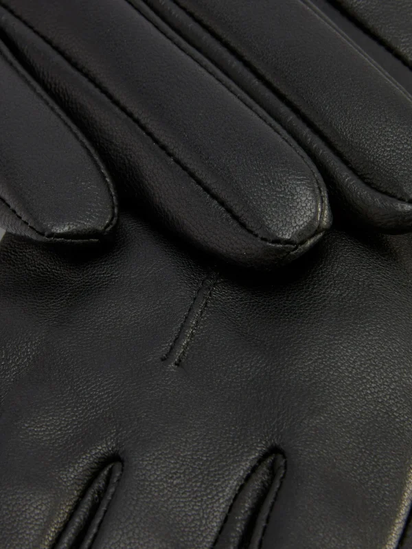 Gants En Cuir à Poignets Crantés