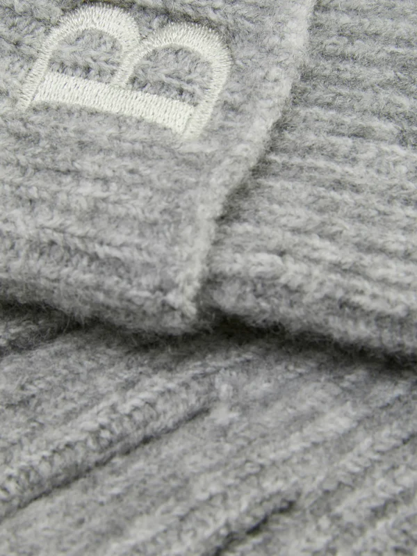 Gants En Maille Côtelée Avec Initiale Brodée