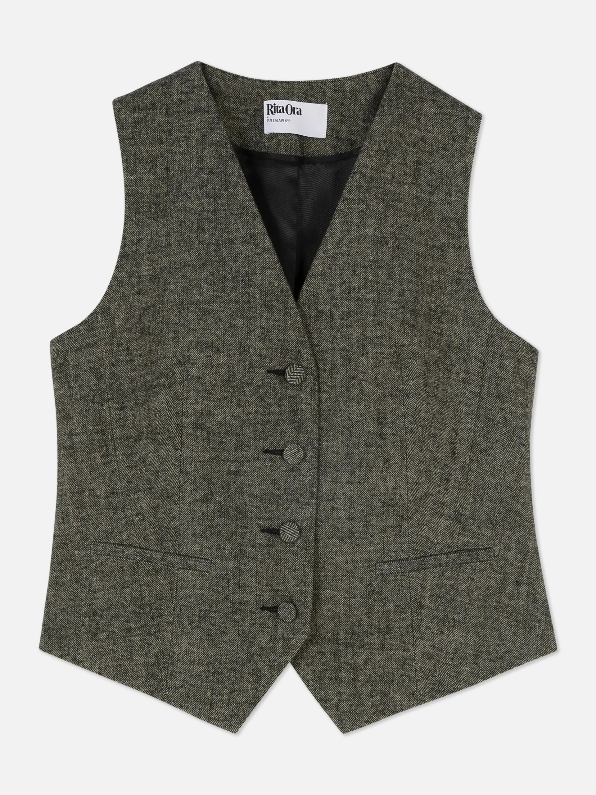 gilet_avec_chevrons__bout_4.webp Gilet Avec Chevrons à Boutonnage Simple Rita Ora