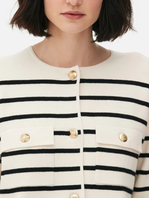 Gilet Boutonné à Rayures à Coordonner