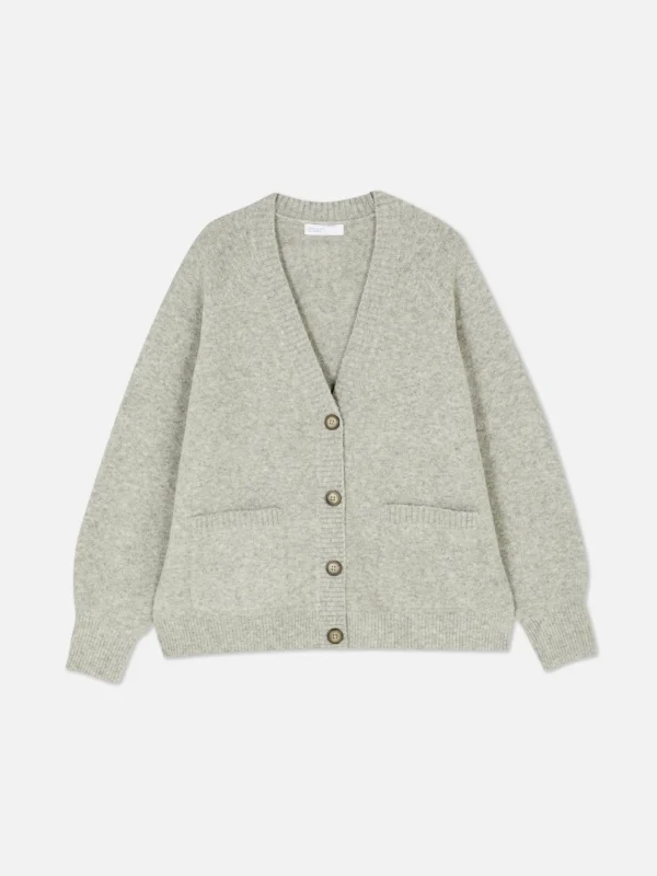 Gilet Boyfriend En Maille à Col En V